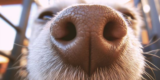 Close-up of dog nose.