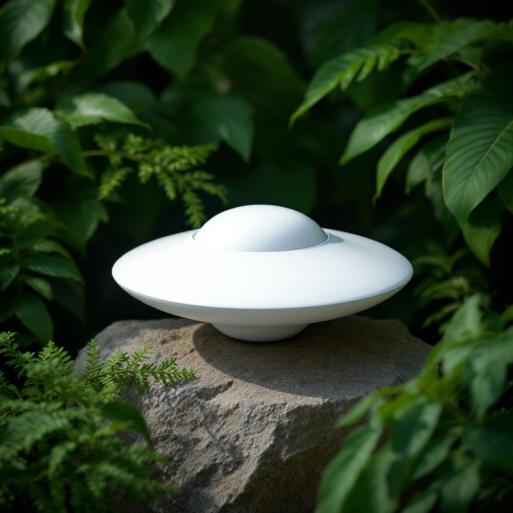 Return mycelium pet urn lifestyle shot (rock)